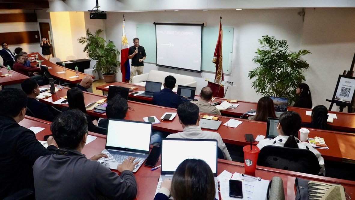 Jerry Ilao speaking to faculty and professionals at the launch of Treston International College's CEPD