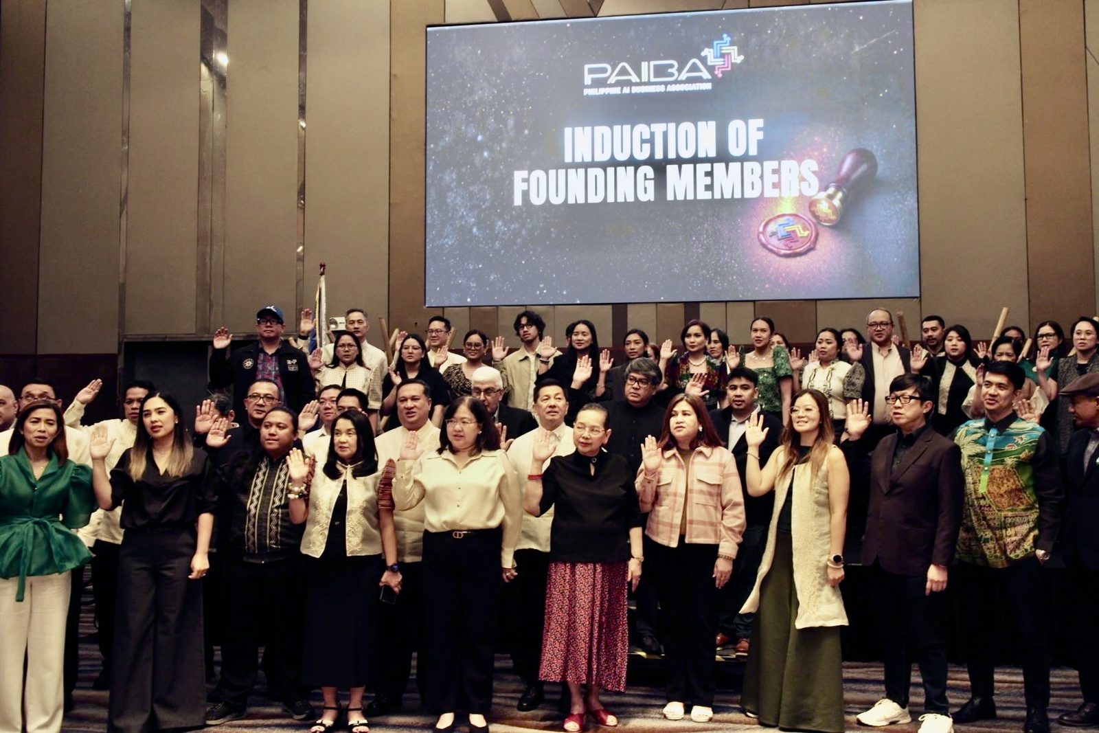 PAIBA founding members taking their oath at the induction ceremony at Novotel Manila Araneta City
