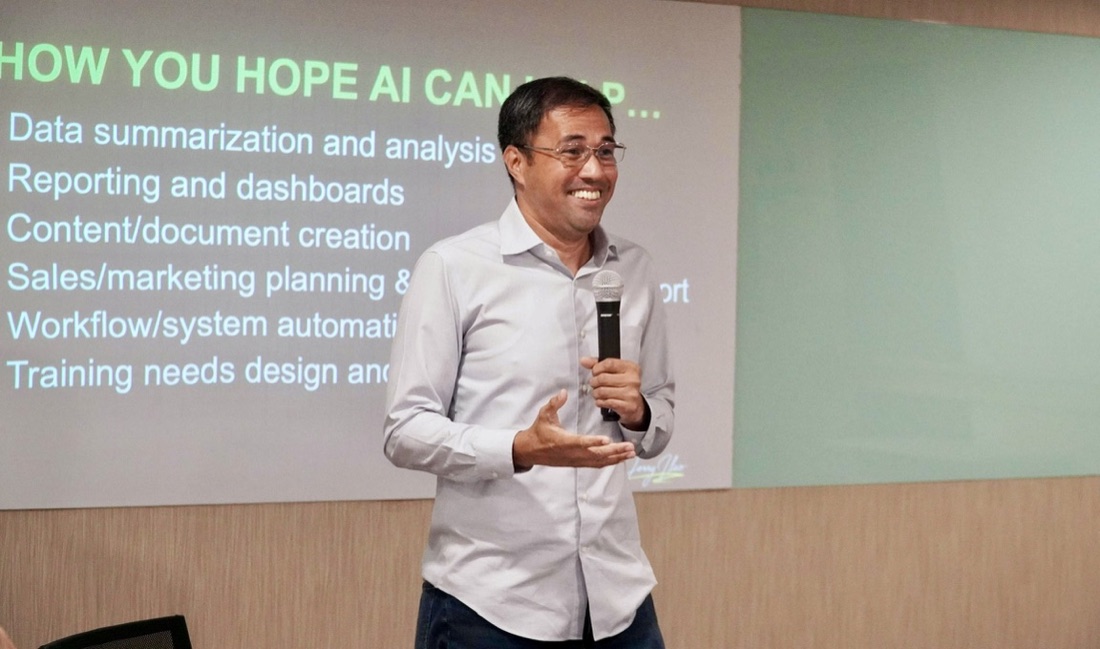 Jerry Ilao facilitating an AI workshop — what you hope AI can do exercise